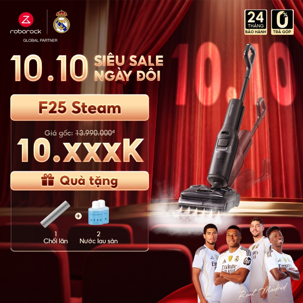 Roborock F25 Steam máy hút bụi lau nhà hơi nước nóng | Tự động giặt sấy | Lực hút 25000pa | Bảo hành 2 năm | Shopee Việt Nam