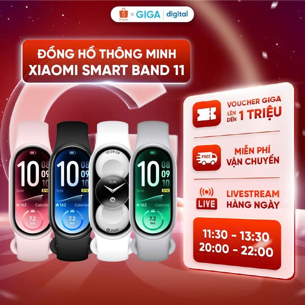 [MỞ BÁN] Đồng hồ thông minh Xiaomi Smart Band 11 - Màn hình Amoled 1.72" - Bluetooth 5.4  - BH 12 Tháng