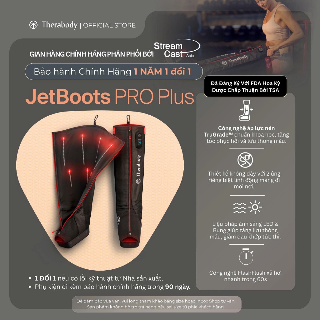 THERABODY Máy Massage Không Dây Bắp Chân Nén Khí RecoveryAir JetBoots Pro Plus, Trị Liệu Rung & LED_Bảo Hành 12 Tháng | Shopee Việt Nam