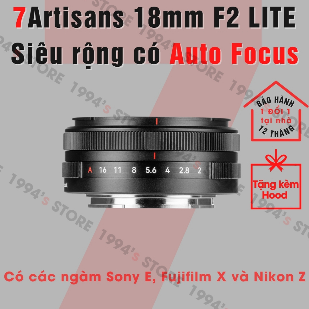 Ống kính 7Artisans 18mm F2 Pancake AF LITE - Lens góc rộng nhỏ gọn có Auto Focus cho Sony E, Nikon Z và Fujiflim X | Shopee Việt Nam