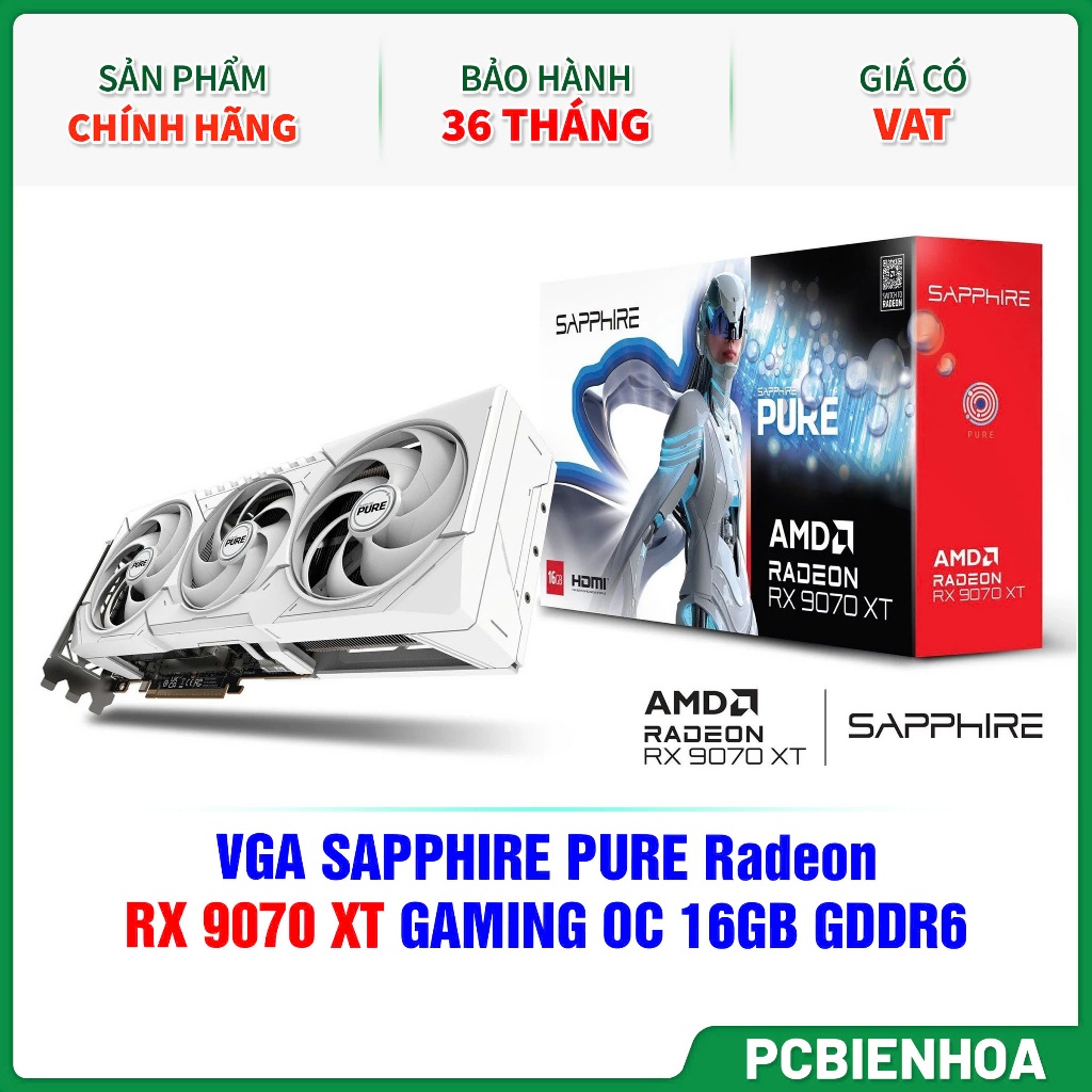 Card màn hình SAPPHIRE PURE RX 9070 XT GAMING OC 16GB-36T | Shopee Việt Nam
