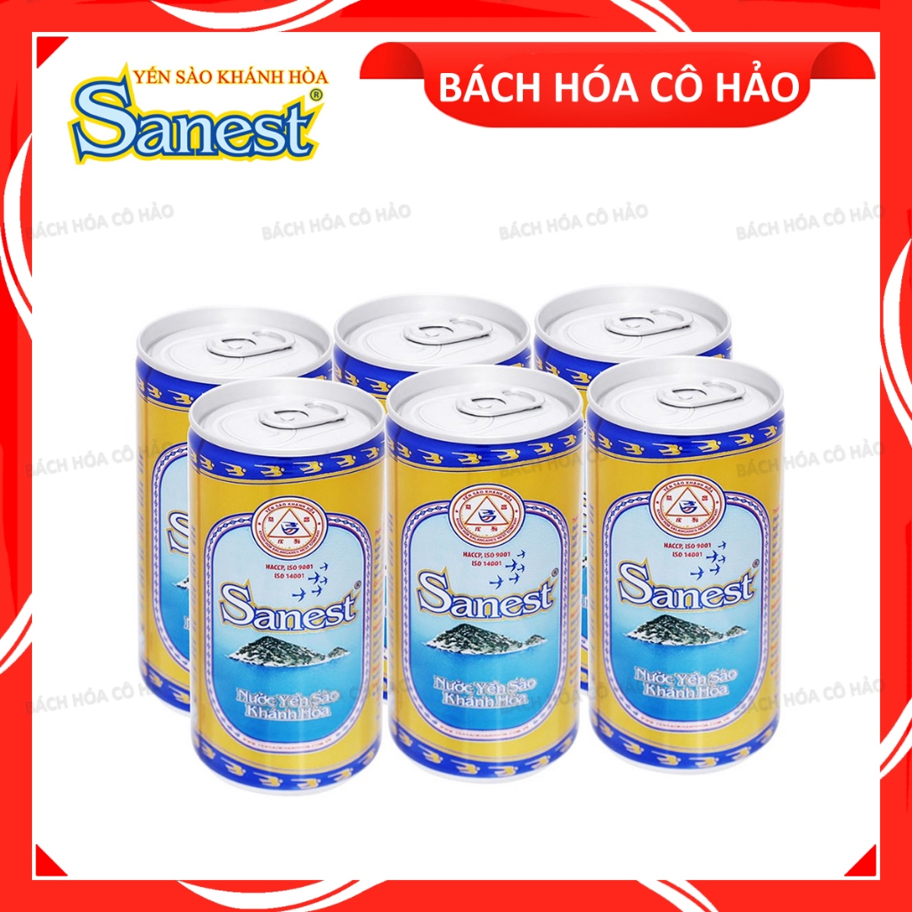 LỐC 6 LON NƯỚC YẾN SÀO KHÁNH HOÀ BIRD’S NEST DRINK SANEST 190ML | Shopee Việt Nam