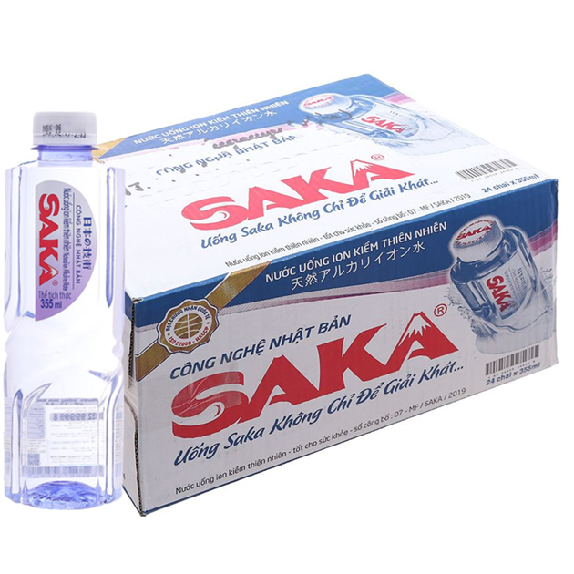 Nước uống ion kiềm thiên nhiên SAKA chai 355ml | Shopee Việt Nam