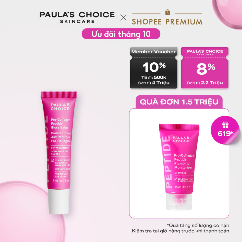 Son dưỡng môi căng mọng và mềm mịn Paula's Choice Pro-Collagen Peptide Gloss Balm 15ml 71180