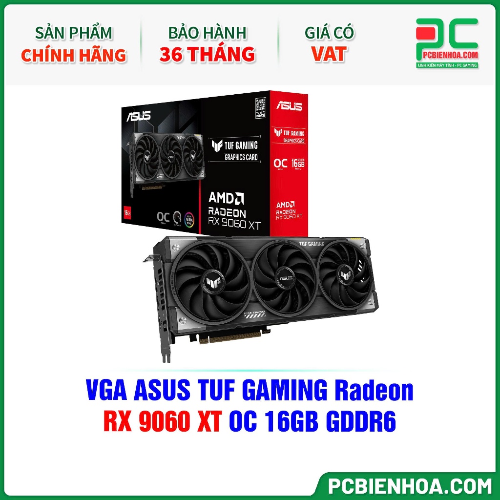 VGA Asus TUF Gaming RX 9060 XT 16GB OC (TUF-RX9060XT-O16G-GAMING)-36T | Shopee Việt Nam