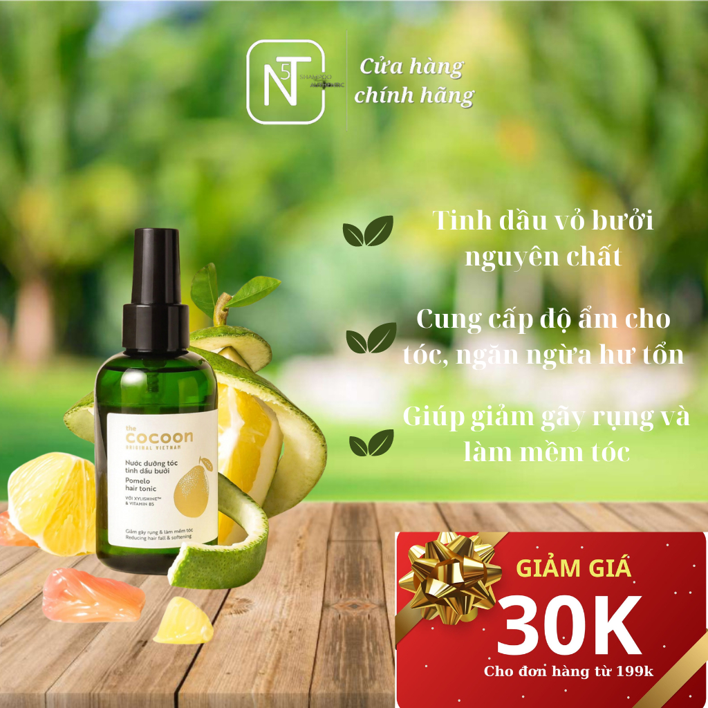 Nước dưỡng tóc tinh dầu bưởi Cocoon TD - 101 Giúp giảm gãy rụng & làm mềm tóc | Shopee Việt Nam