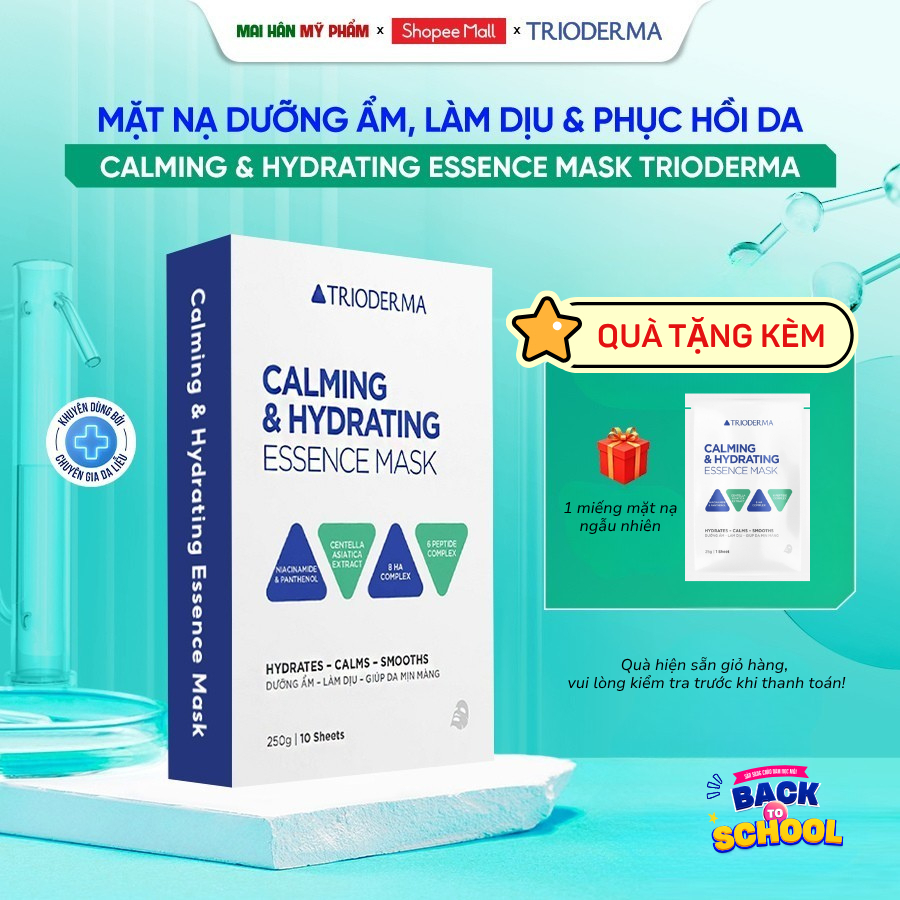 Mặt nạ dưỡng ẩm Trioderma Calming & Hydrating Essence Mask làm dịu, phục hồi da 25g