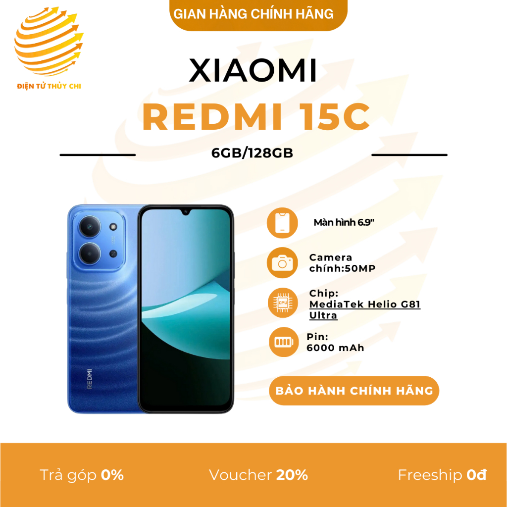 Điện thoại Xiaomi Redmi 15C 6GB/128GB - Hàng Chính Hãng Xiaomi Việt Nam | Shopee Việt Nam