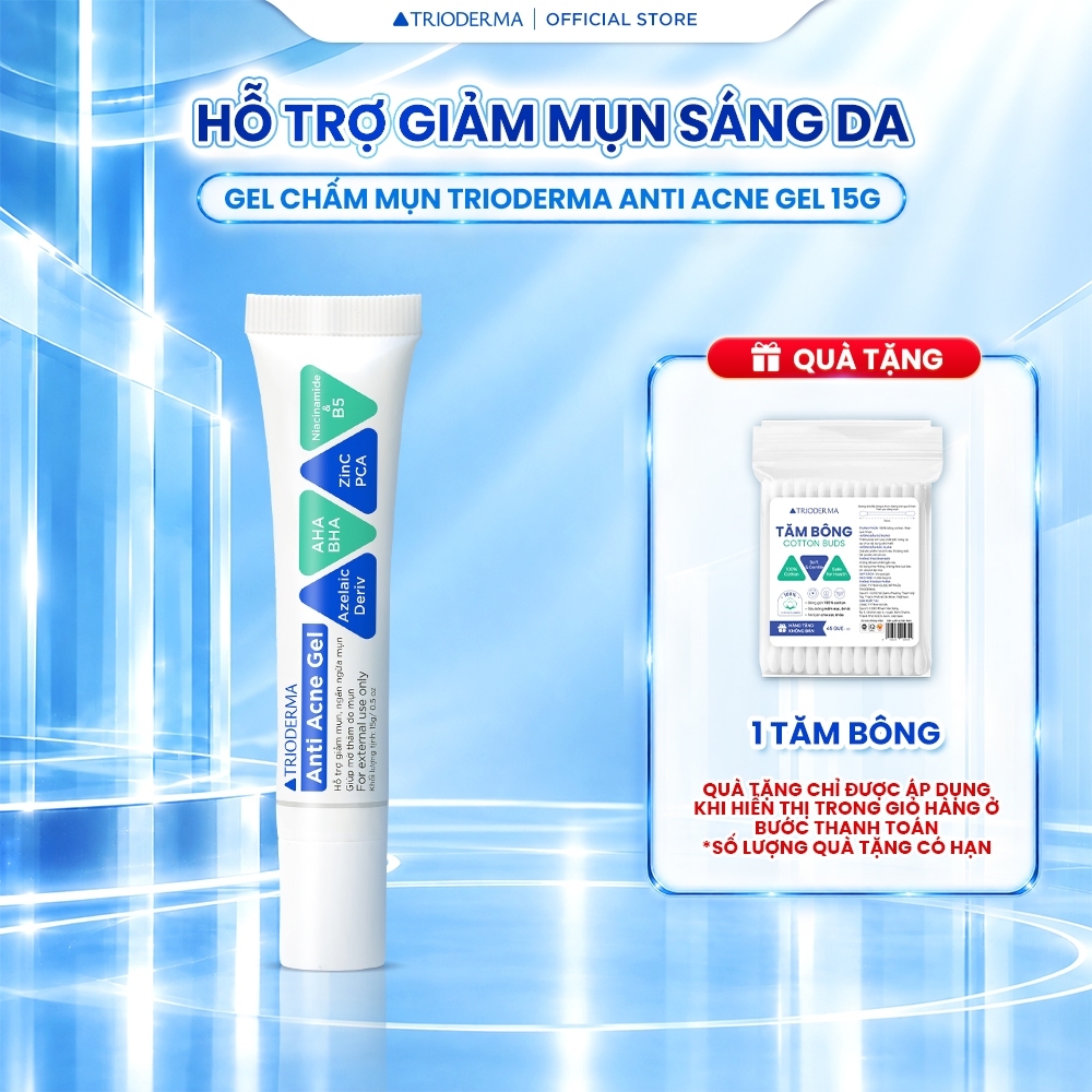 [KOL] Gel Chấm Mụn Trioderma Hỗ Trợ Giảm Mụn, Gom Cồi Và Hỗ Trợ Giảm Thâm Do Mụn Anti Acne Gel 15g
