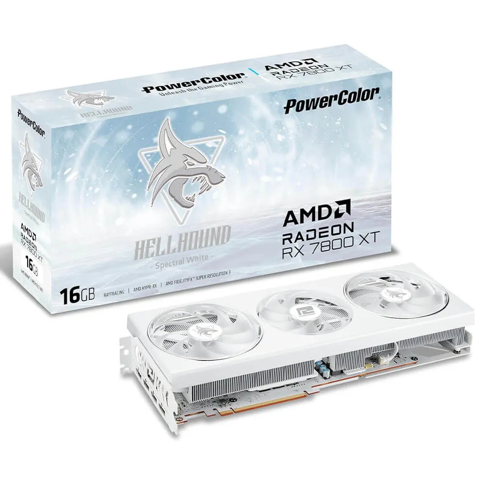GA PowerColor Radeon Hellhound Spectral White RX 7800 XT 16G OC GDDR6 RX-7800-XT-16G-L/OC/WHITE | Shopee Việt Nam