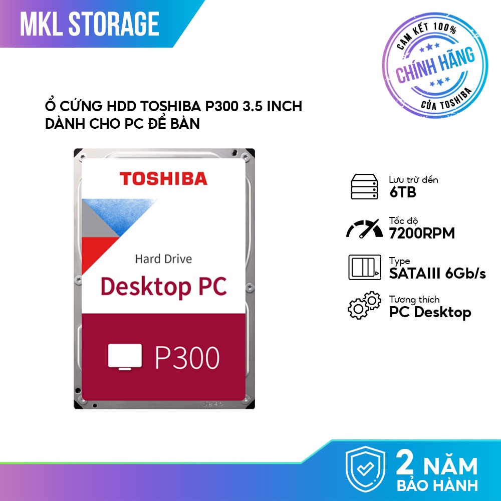Ổ cứng HDD Toshiba P300 3.5 inch Desktop Chính Hãng bảo hành 2 năm 1 đổi mới 1 | Shopee Việt Nam