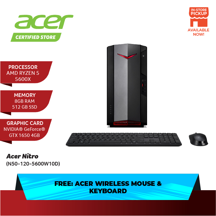 Acer Nitro 50 Gaming Desktop (N50-120-5600W10D)
