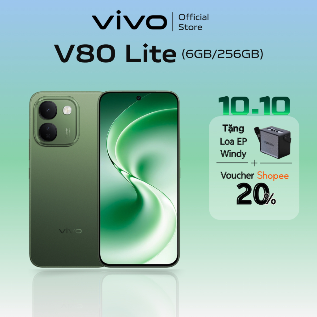 [Mới] Điện thoại vivo V80 Lite 5G (6GB+256GB) - Bảo hành Chính hãng - 1 Đổi 1 trong tháng đầu tiên | Shopee Việt Nam