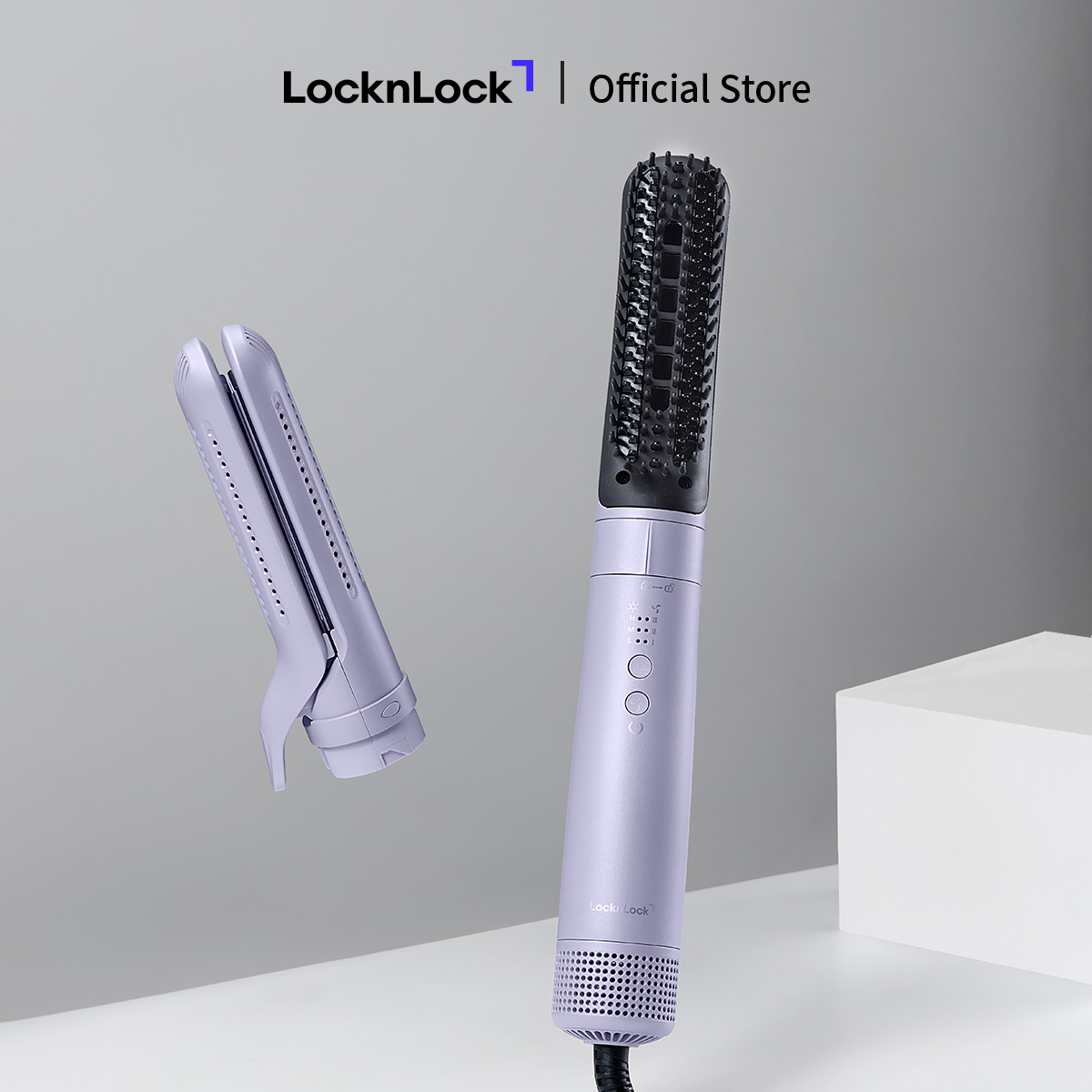 Máy tạo kiểu tóc đa năng LocknLock Multi hair styler ENA236PUP 3 mức nhiệt linh hoạt thiết kế 3 trong 1 công nghệ PTC