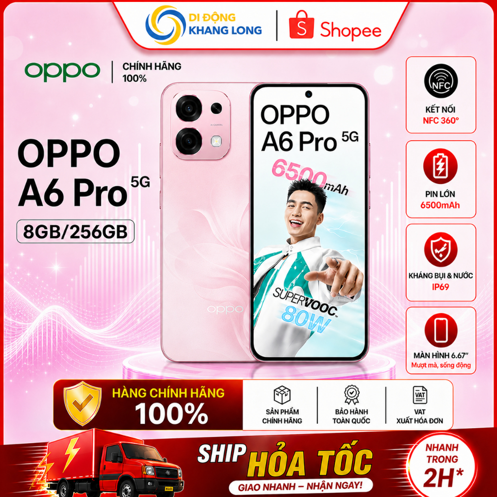 Điện thoại OPPO A6 Pro bản 5G | 12GB 256GB | 8GB 256GB | Màn hình 120Hz | - Hàng chính hãng | Shopee Việt Nam