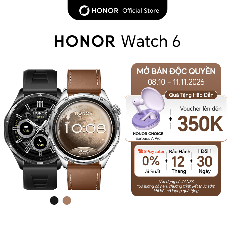 Đồng Hồ Thông Minh Honor Watch 6, Màn Hình AMOLED 1.46 inch, Pin Đến 35 Ngày, GPS, NFC, 120+ Chế Độ Thể Thao | Shopee Việt Nam