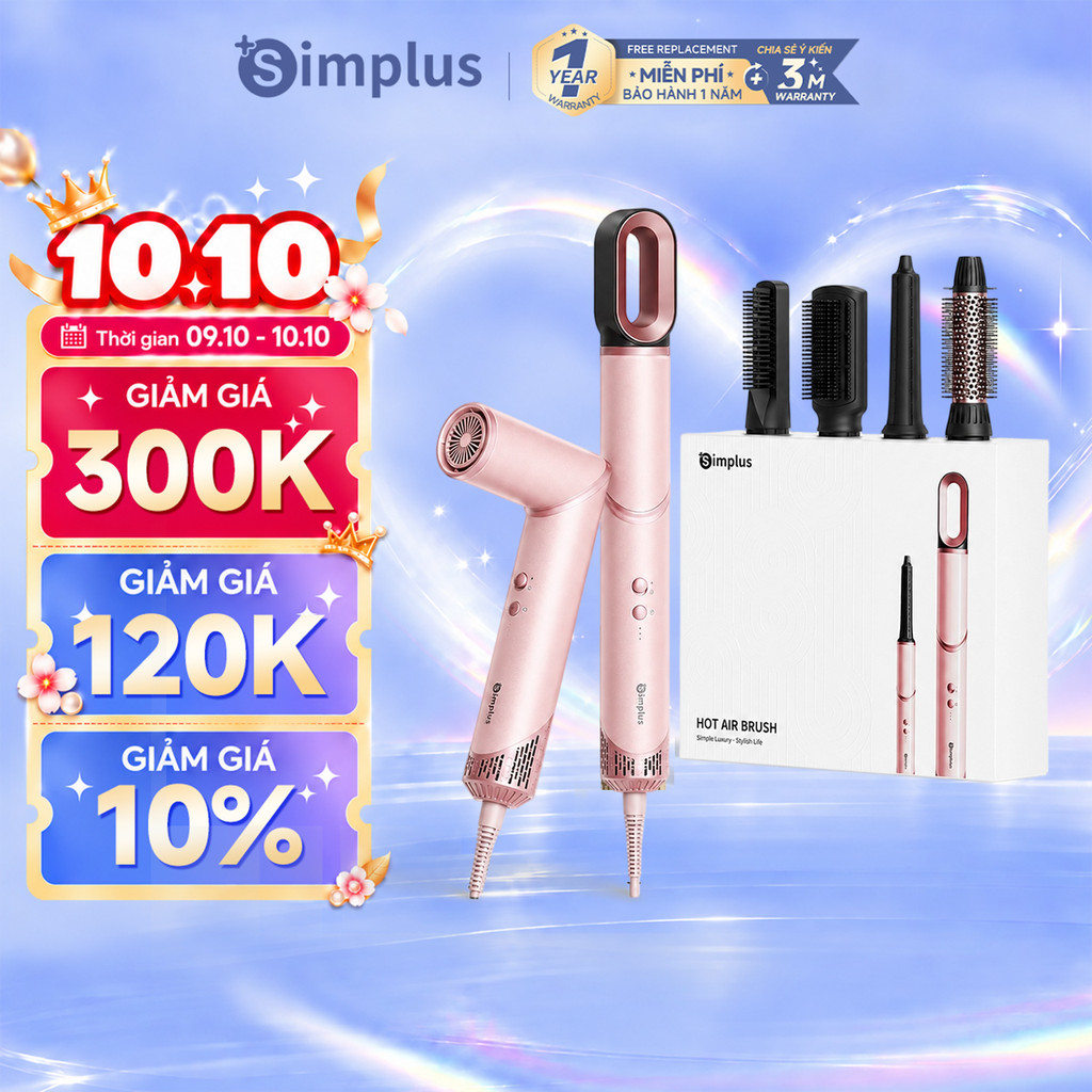 Simplus Lược Điện Đa Chức Năng 5 Trong 1 Tốc độ gió cao 58m/s RFSH003 - Bảo Hành 1 Năm 1 Đổi 1 | Shopee Việt Nam