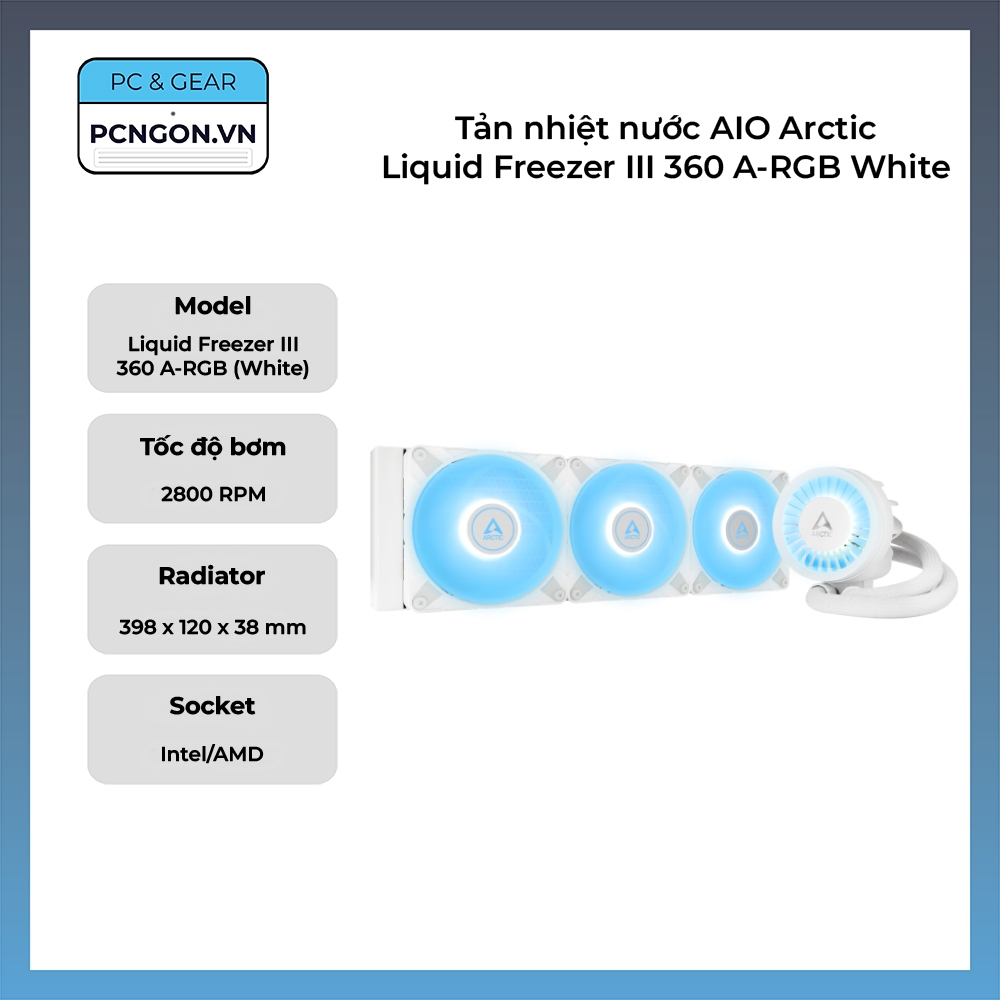 [PCNGON] Tản nhiệt nước AIO Arctic Liquid Freezer III 360 A-RGB White | Shopee Việt Nam