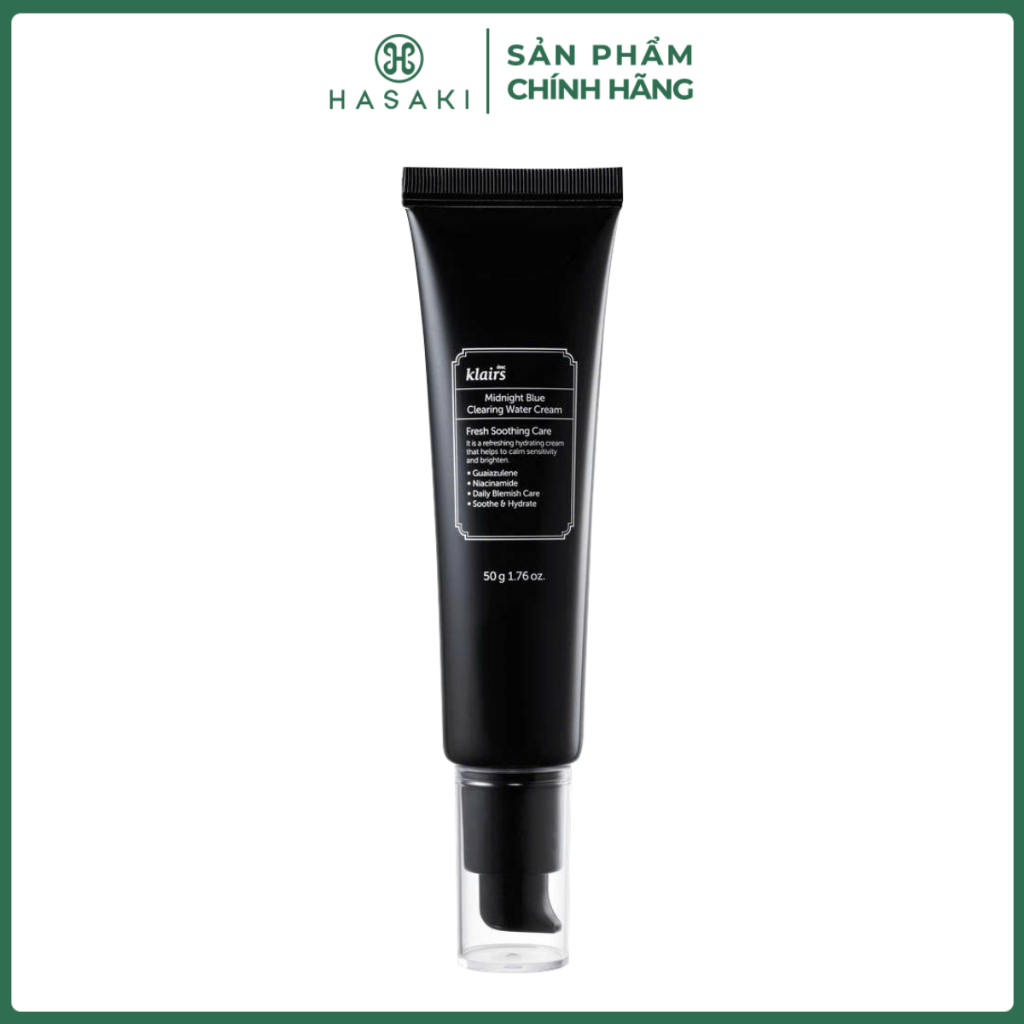 Kem Dưỡng Ẩm Klairs Làm Dịu & Phục Hồi Da Ban Đêm 50g Midnight Blue Clearing Water Cream Hasaki