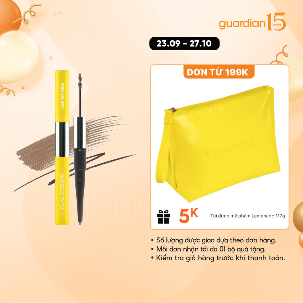 Chì Kẻ Mày 2 Đầu LEMONADE Want It Got It Dual Eyebrow Gray Brown Màu Nâu Xám (Mascara: 2.5g + Pencil 0.25g)