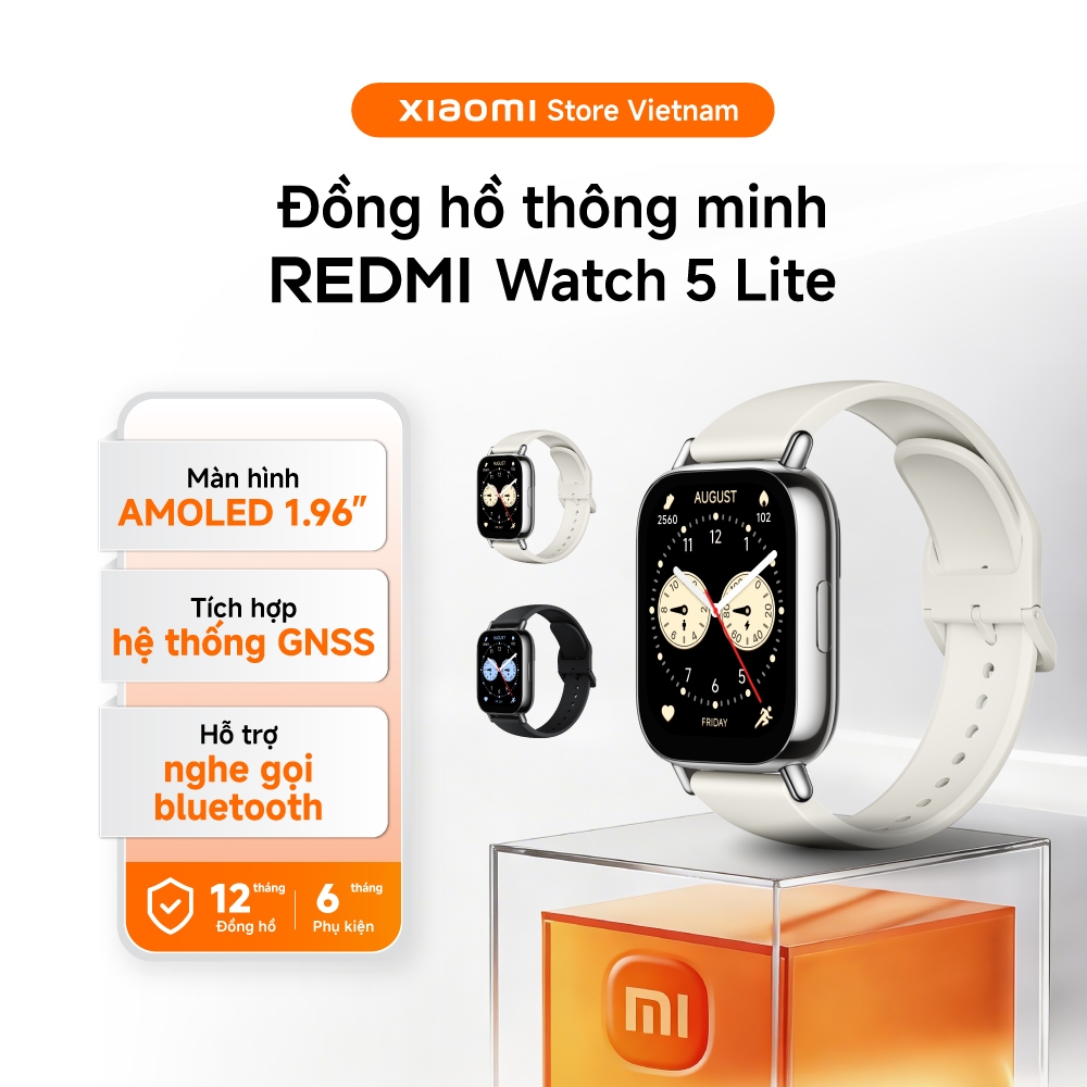 Xiaomi Đồng hồ thông minh Redmi Watch 5 Lite | AMOLED 1,96" | Nghe gọi bluetooth | Pin 18 ngày - BH 1 năm chính hãng