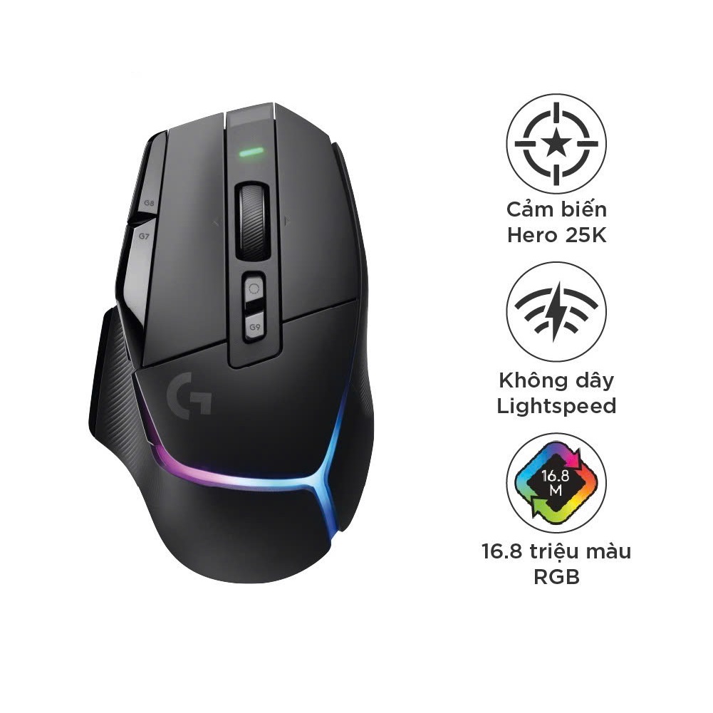 Chuột gaming không dây Logitech G502 X Plus HERO LIGHTSPEED