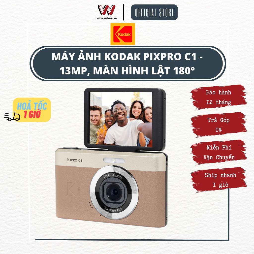 Máy ảnh Kodak Pixpro C1 - 13MP, Màn hình lật 180° - Hàng Chính Hãng | Shopee Việt Nam