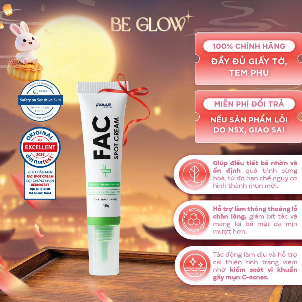 Kem Chấm Mụn INOLAB DERMA FAC SPOT CREAM 10G - Be Glow Beauty