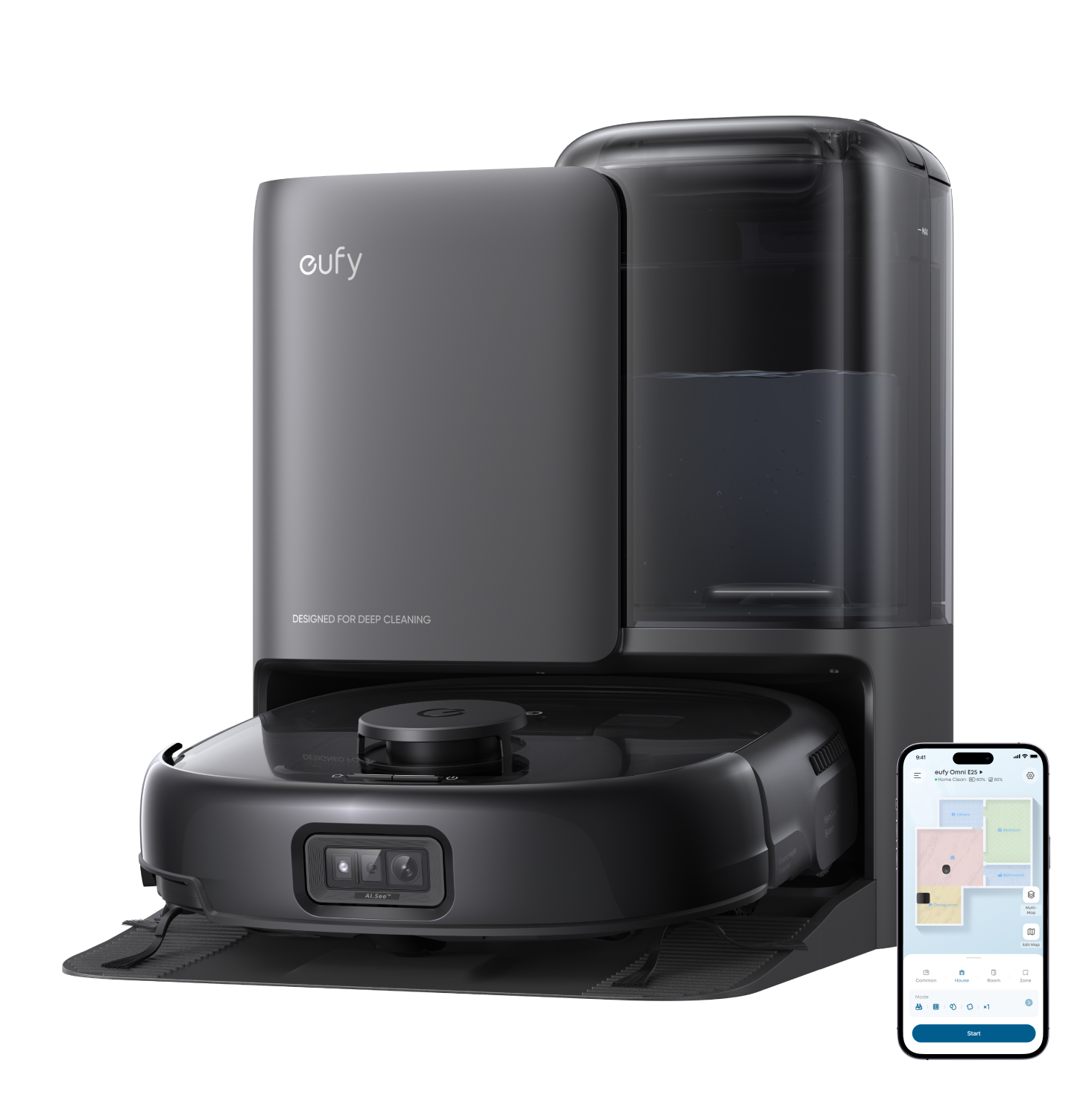 Robot Hút Bụi Lau Nhà Anker eufy Omni E28 20.000Pa Máy Hút Bụi Cầm Tay FlexiOne Con Lăn Tự Làm Sạch