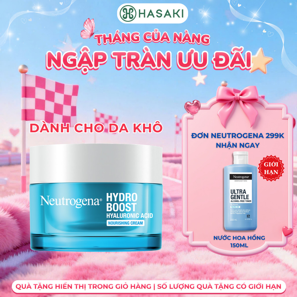 [DAILY] Kem Dưỡng Ẩm Neutrogena Cấp Nước Cho Da Khô 50g Hydro Boost Hyaluronic Acid Nourishing Cream Hasaki