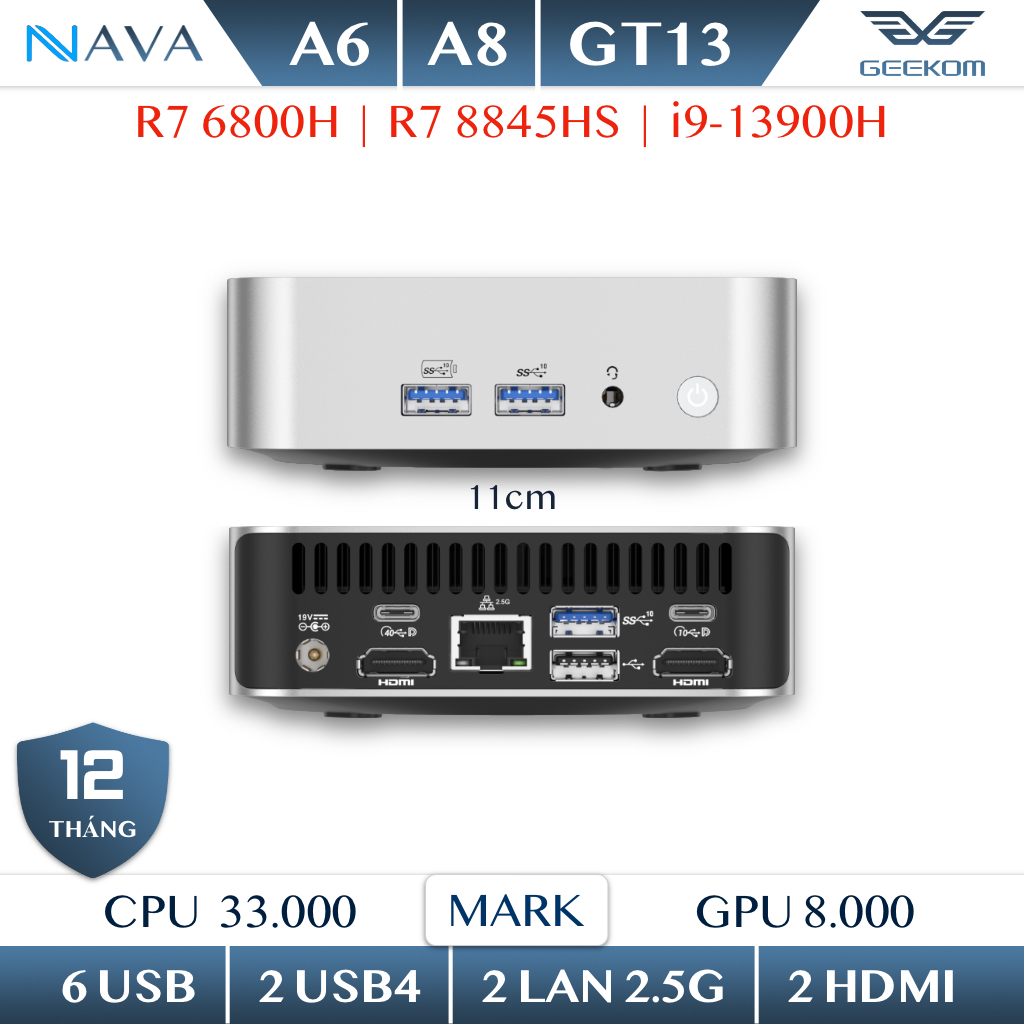 Máy Tính Mini PC GEEKOM A8 Ryzen 7 8845HS DDR5 , Nhỏ Gọn, Mạnh Mẽ | Shopee Việt Nam