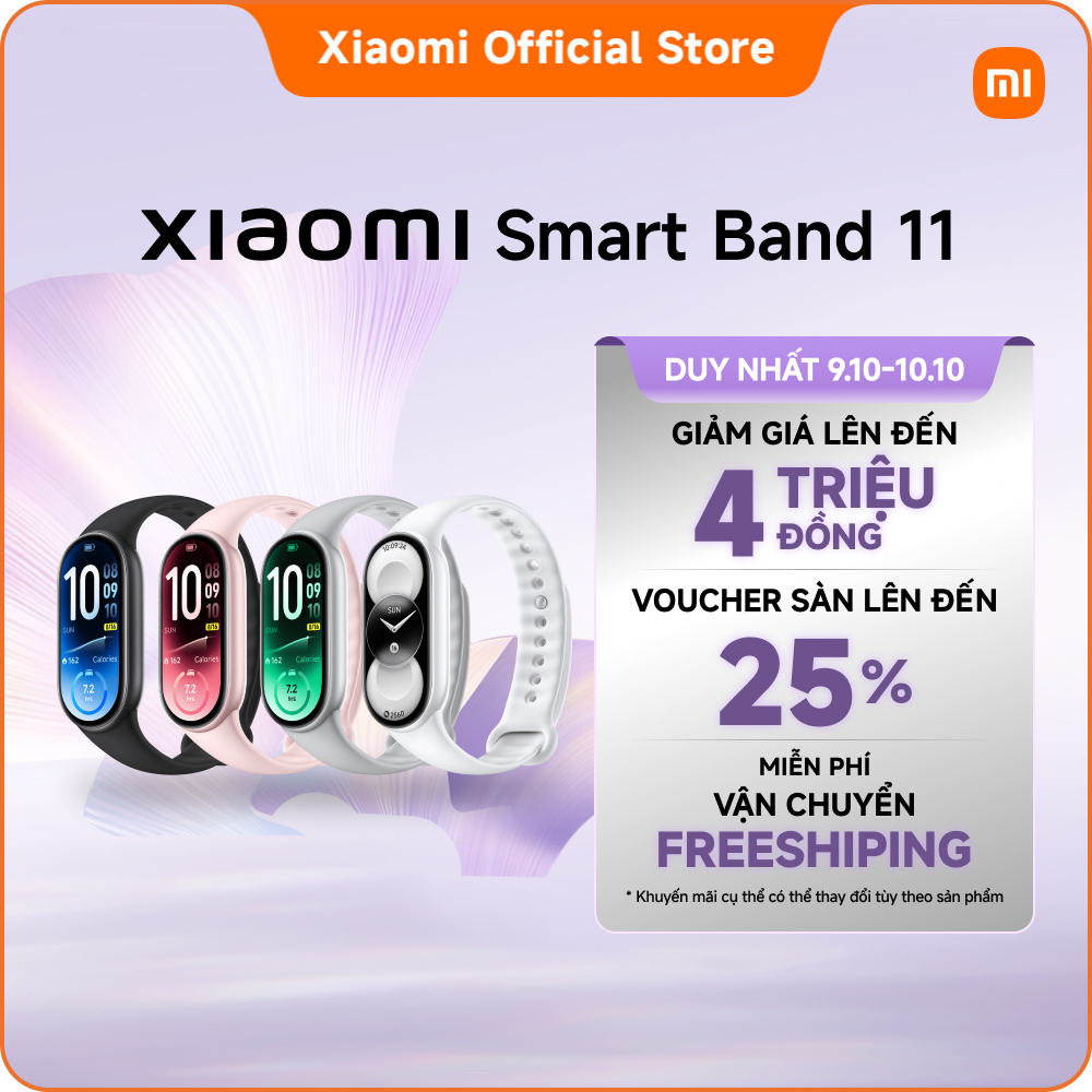 Đồng hồ thông minh Xiaomi Smart band 11|Màn hình AMOLED 1,72" |Viền siêu mỏng đối xứng | NFC