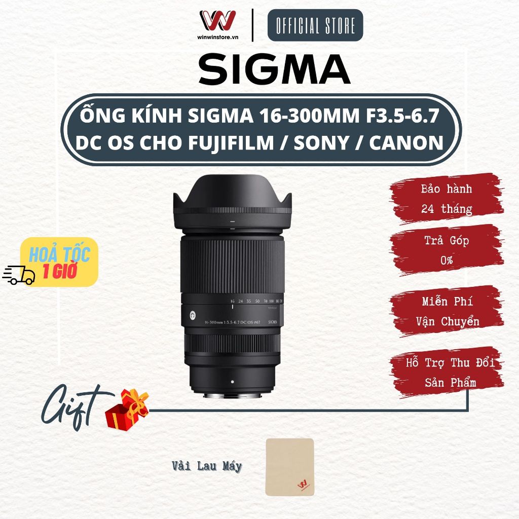 Ống kính Sigma 16-300mm l 16300mm / 16300 F3.5-6.7 DC OS Cho Fujifilm / Sony / Canon - Hàng Chính Hãng | Shopee Việt Nam