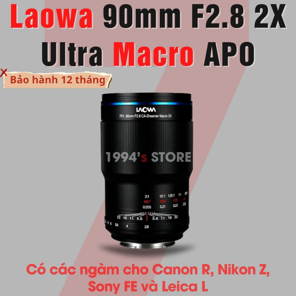 Ống kính Laowa 90mm F2.8 2X Ultra Macro APO dành cho FullFrame : Sony FE, Canon R, Nikon Z và Leica L | Shopee Việt Nam