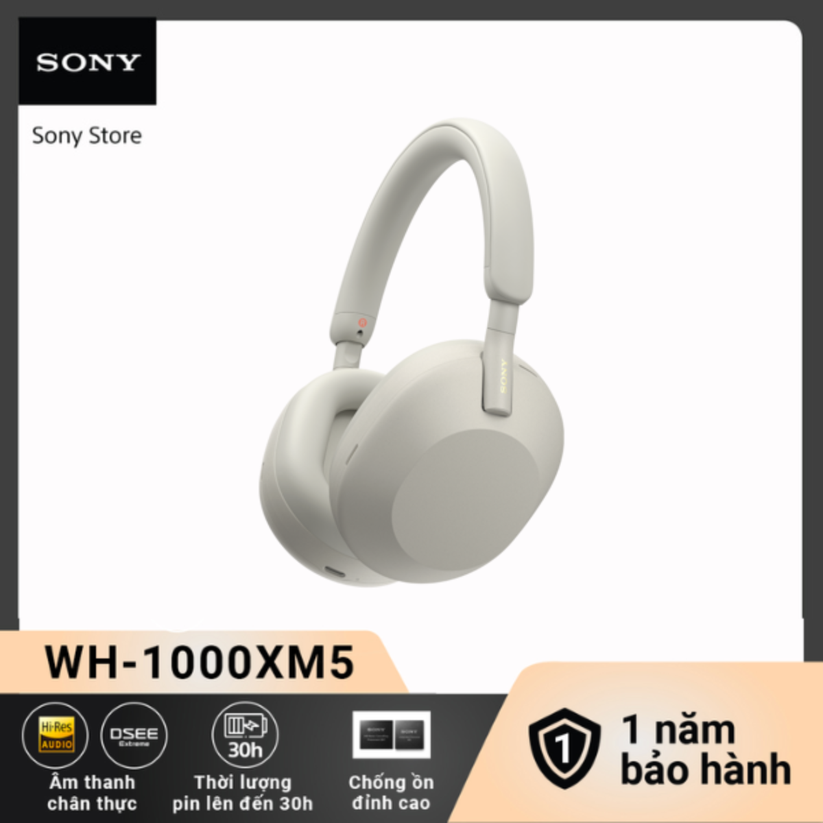 Tai nghe Sony không dây có công nghệ chống ồn WH-1000XM5