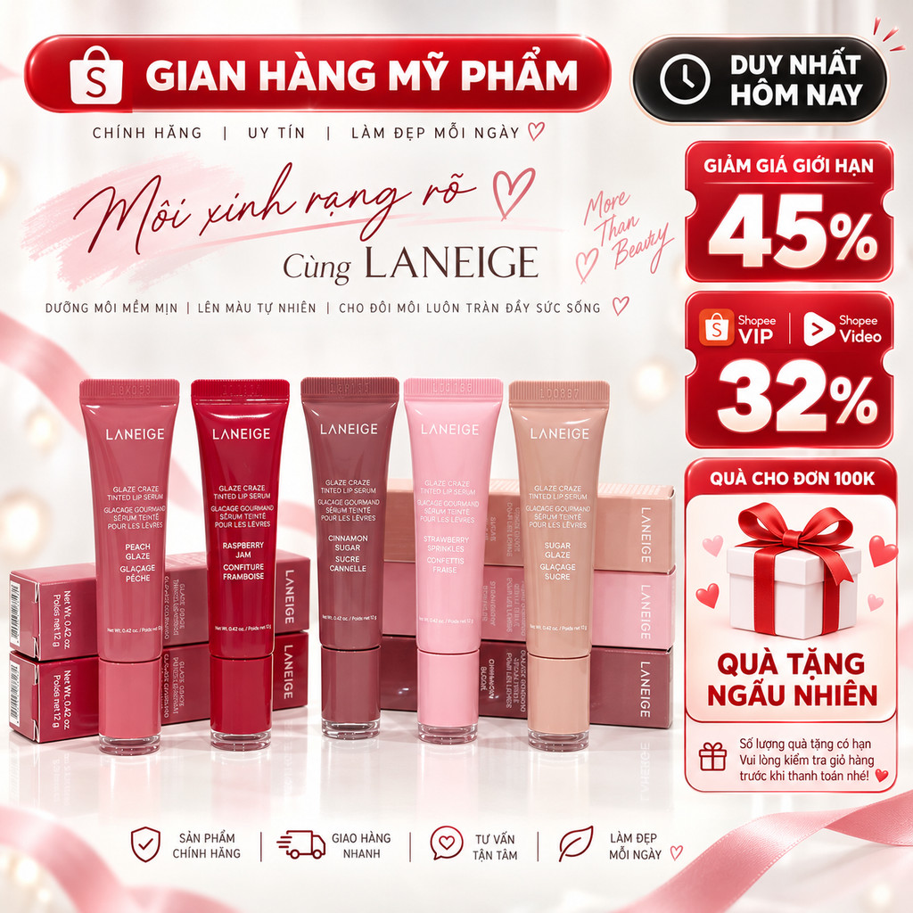 Laneige Son Dưỡng Có Màu Glaze Craze Tinted Lip Serum 12G | Shopee Việt Nam