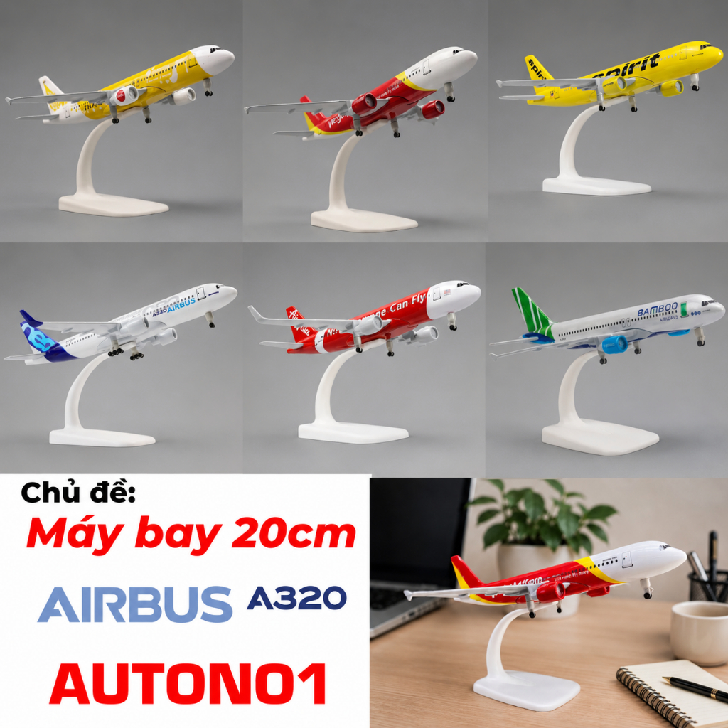 Mô hình máy bay trưng bày có đế và bánh tháo rời 20cm dòng A A320 MB20 | Shopee Việt Nam