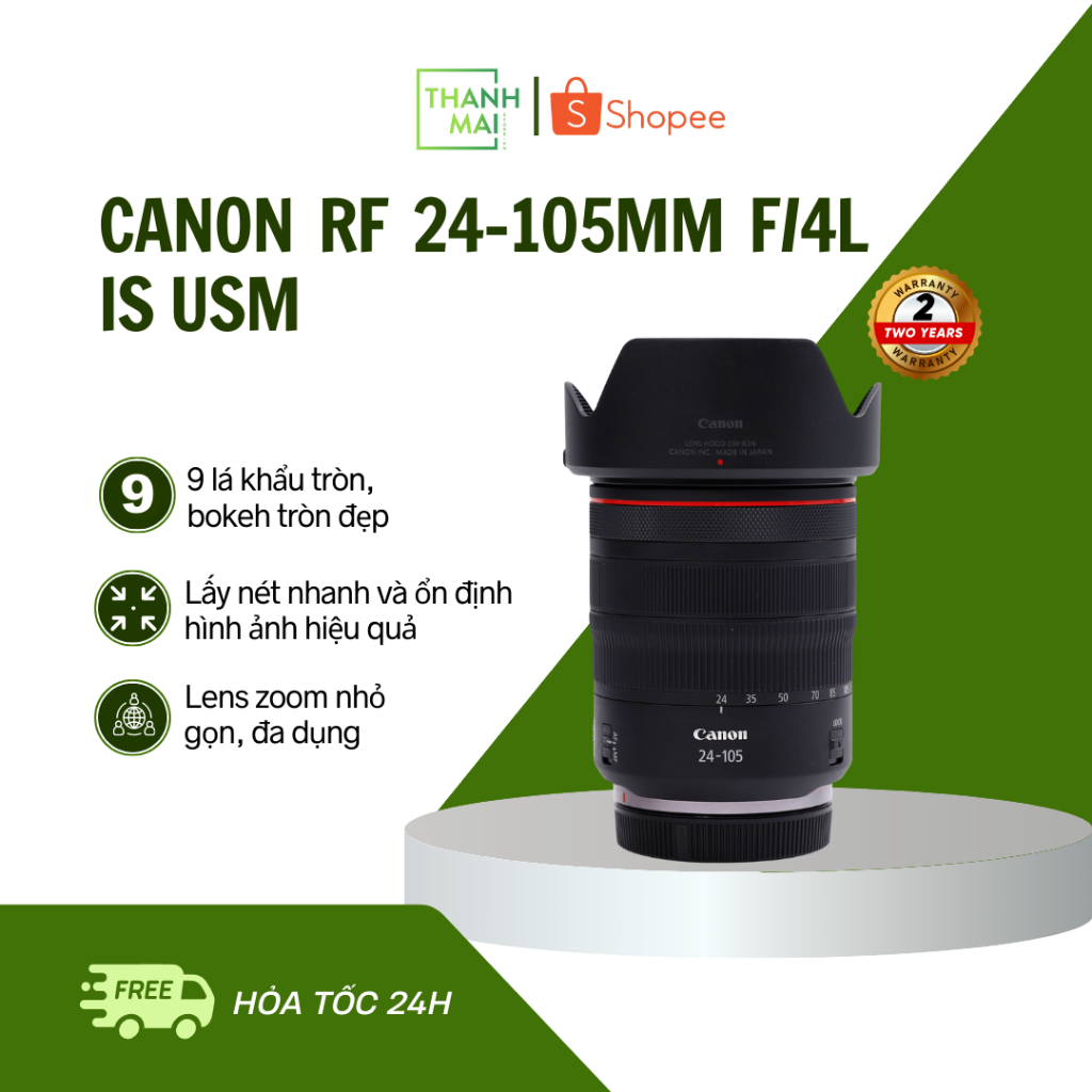 Ống kính Canon RF 24-105mm f/4L IS USM | Shopee Việt Nam