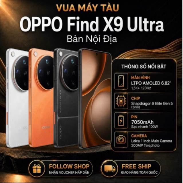 Điện thoại OPPO Find X9 Ultra (Nội Địa) Ram 16-512 Like new - Đẹp 99% ,Fullbox. | Shopee Việt Nam