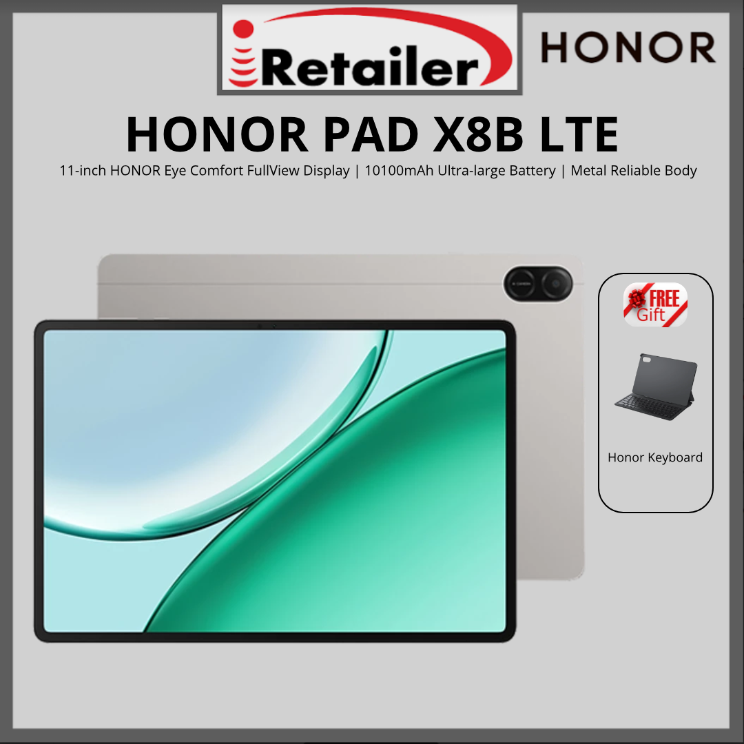 Honor Pad X8b LTE-4G| 11“| (6+6+128) (8+8+256)| 100% Original with Honor Malaysia
