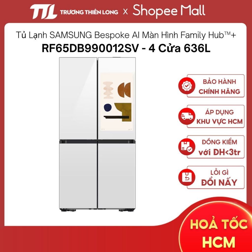 RF65DB990012SV - Tủ Lạnh SAMSUNG Bespoke AI 4 Cửa Màn Hình Family Hub™+ 32 Inch 636L [FREESHIP HCM] | Shopee Việt Nam