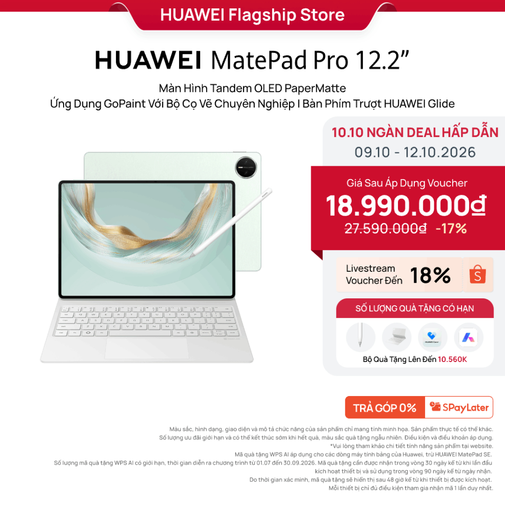 Máy tính bảng HUAWEI MatePad Pro 12.2" Màn Hình Tandem OLED PaperMatte | Ứng Dụng GoPaint Với Bộ Cọ Vẽ Chuyên Nghiệp | Shopee Việt Nam