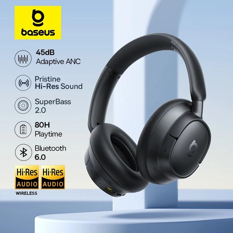Baseus EH10 NC ANC 80H Headphones -45dB Adaptive Hybrid Noise Cancelling Headsets Hi-Res LDAC v6.0