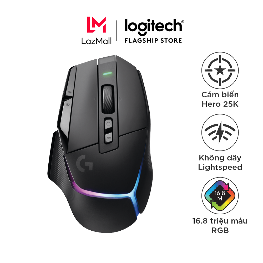 Chuột game không dây Logitech G502 X PLUS LIGHTSPEED – switch LIGHTFORCE Hybrid RGB Lightsync Cảm biến Hero 25K Windows/Mac OS