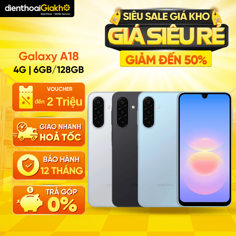 Điện Thoại Samsung Galaxy A18 4G (6GB/128GB) - Chính Hãng Bảo Hành 12 Tháng | Shopee Việt Nam
