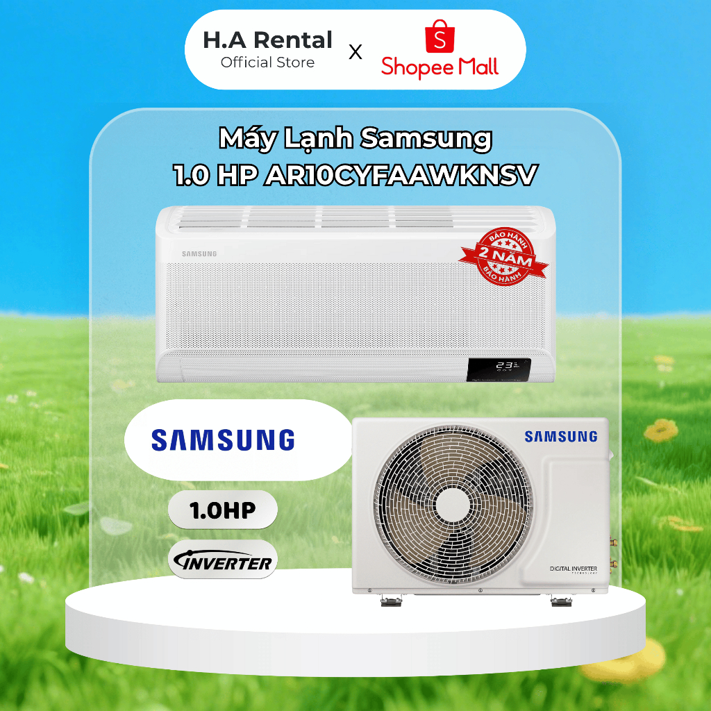 Máy Lạnh/Điều hòa Samsung Bespoke AI WindFree™ 1 HP AR10CYFAAWKNSV | Shopee Việt Nam