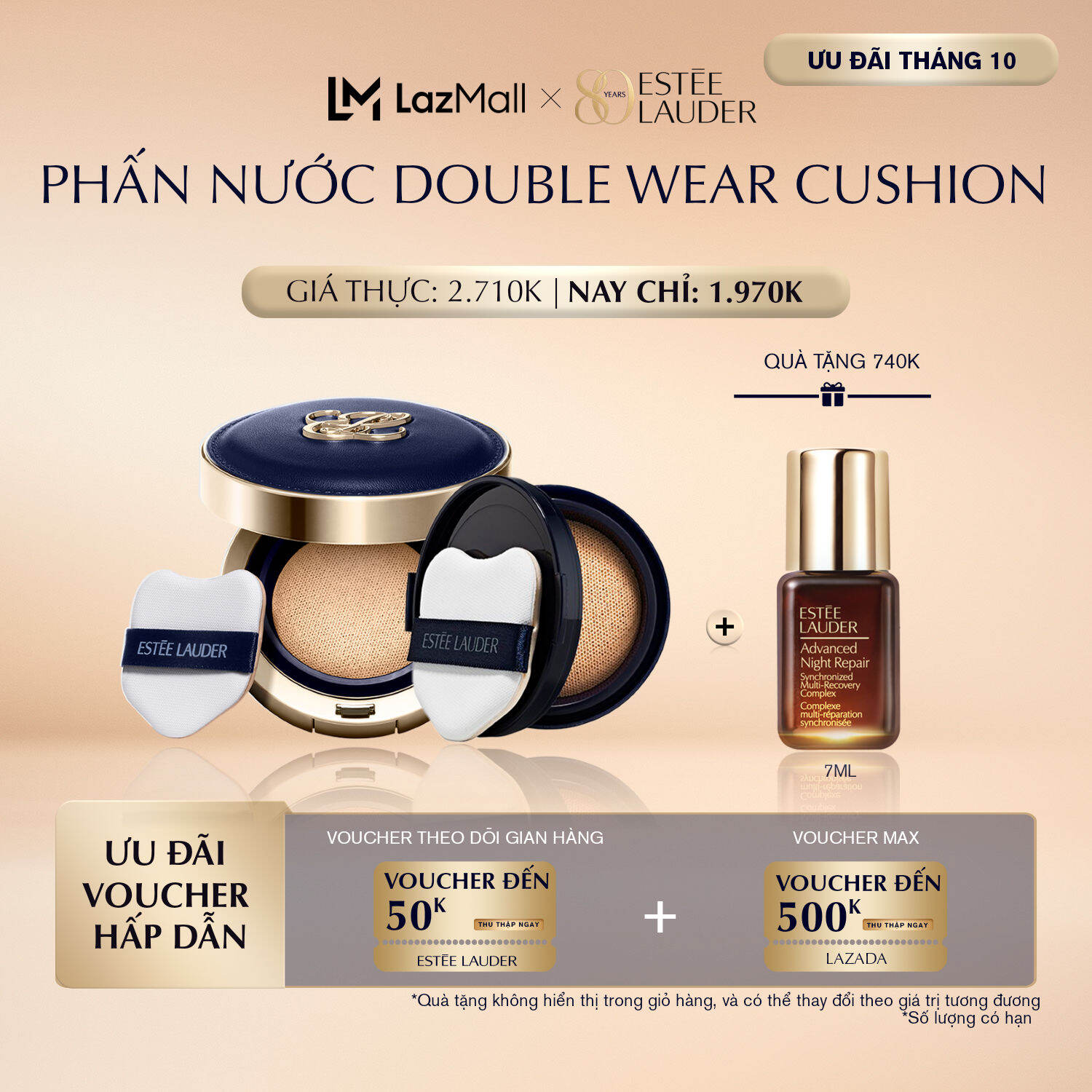 Phấn nước che phủ tự nhiên Estee Lauder Double Wear Second Skin Blur 20-25/PA+++ •​ Lớp nền mờ lì mịn màng hoàn hảo làm mờ lỗ chân lông