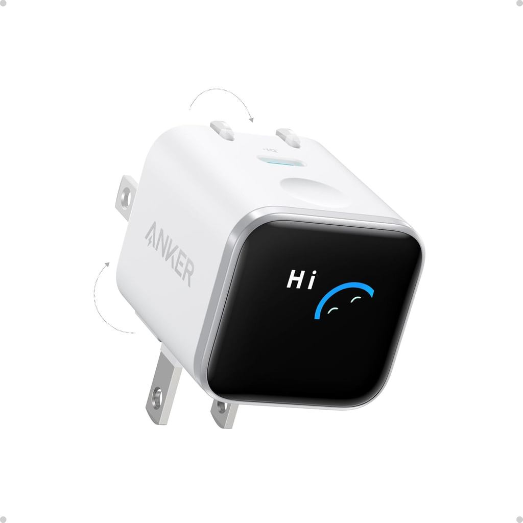 Anker Smart Display Charger, Anker Nano 45W Fast Charging USB C Charger with 180° Foldable Plug, Smart Recognition, Built-in Care Mode, for iPhone17/16/15(Non-Battery,