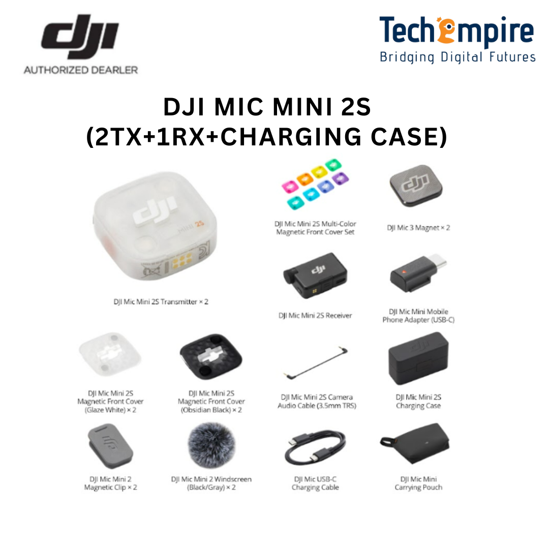 DJI Mic Mini 2S- High-Quality Audio | Mixed Device Transmission | 3 Voice Tone Presets | 2-Level Noise Cancelling