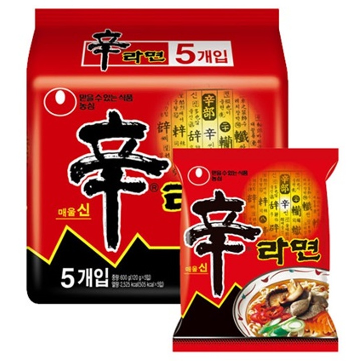 Lốc 5 Gói Mì Cay Hàn Quốc Shin Ramyun Nongshim
